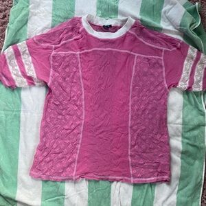 dELiA*s Pink/white swim cover size medium